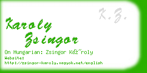 karoly zsingor business card